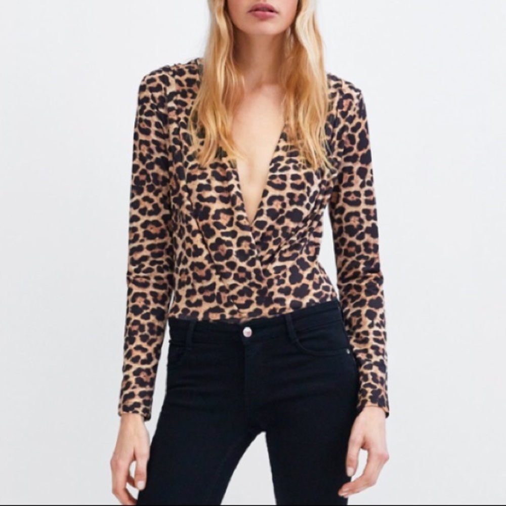 Zara Leopard 🐆 Print Bodysuit NWOT - Picture 2 of 6